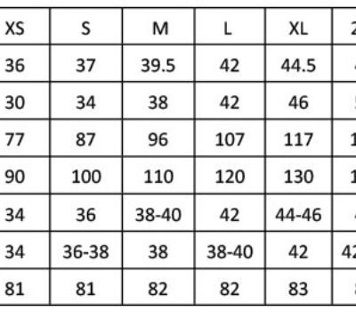 Popeline Stretch Hemd kurzarm Premier | PR 246 Grössentabelle