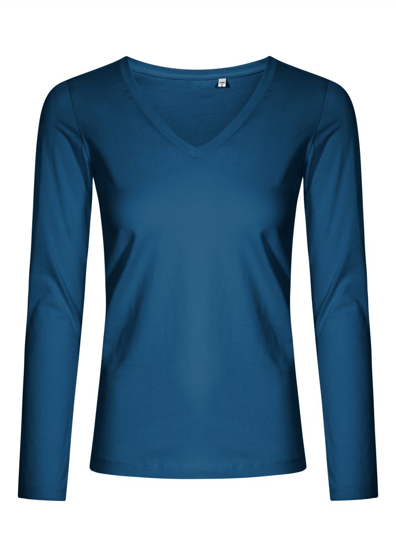 Damen V-Ausschnitt T-Shirt langarm - X.O Promodoro | 1560