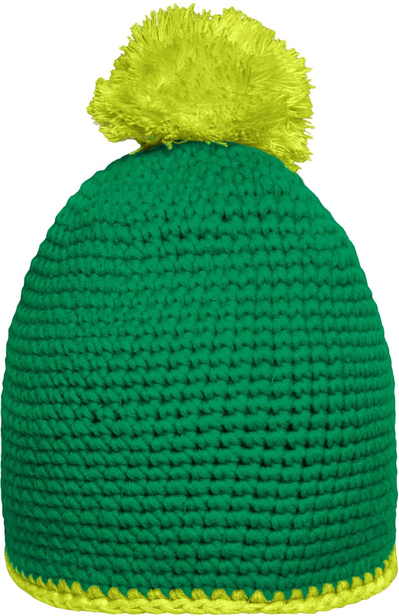 Häkelmütze mit Kontrastrand und Pompon Daiber | MB 7964