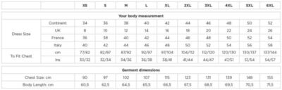 Oxford Bluse langarm Russell | 932F Grössentabelle Oxford Bluse langarm Russell | 932F Grössentabelle