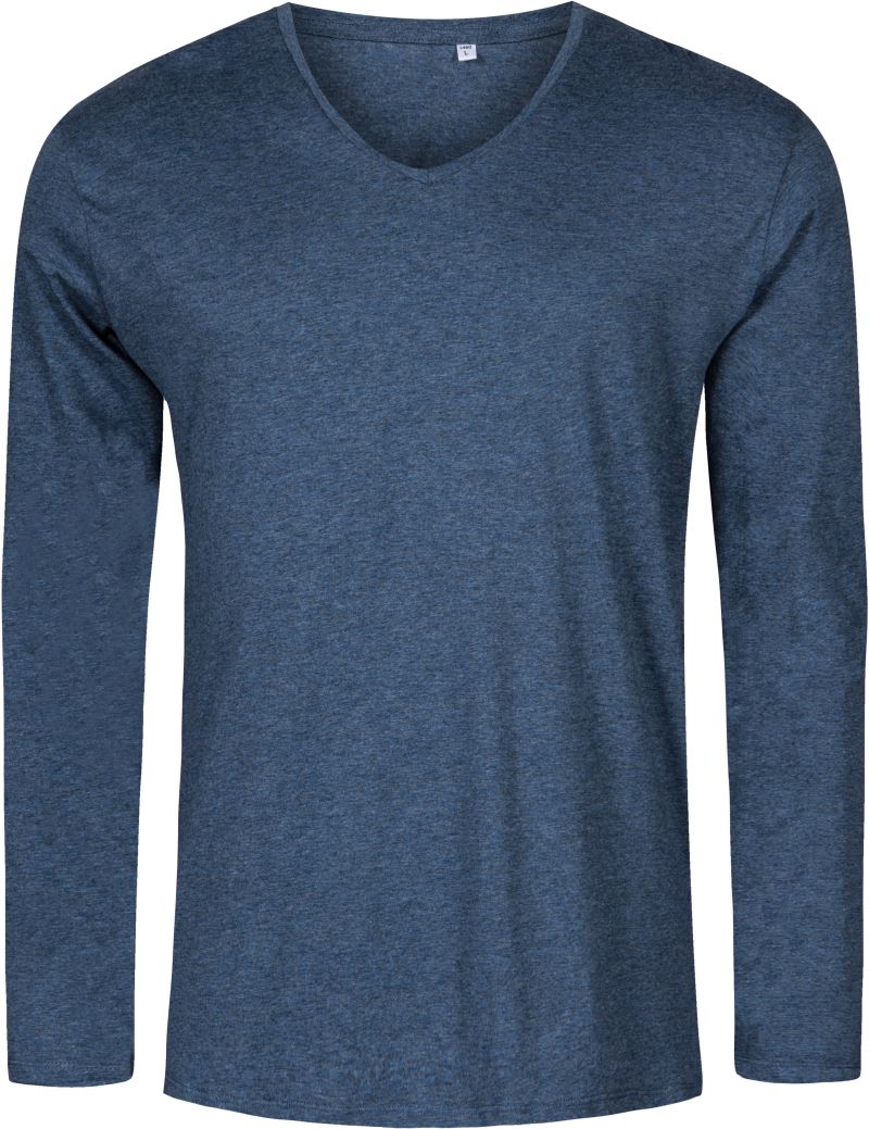 Herren V-Ausschnitt T-Shirt langarm - X.O Promodoro | 1460