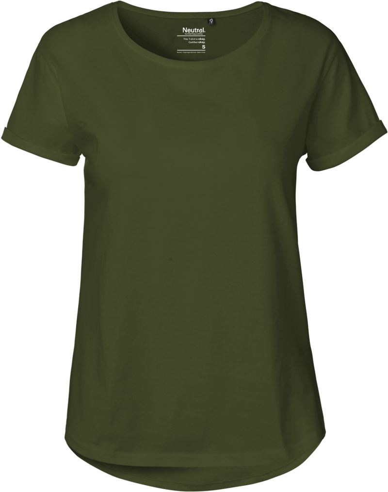 Damen Bio T-Shirt mit Umschlag Neutral | O 80012