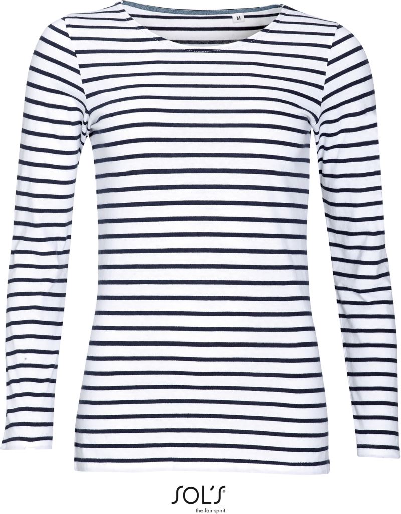 Damen T-Shirt langarm gestreift SOL'S | Marine Women