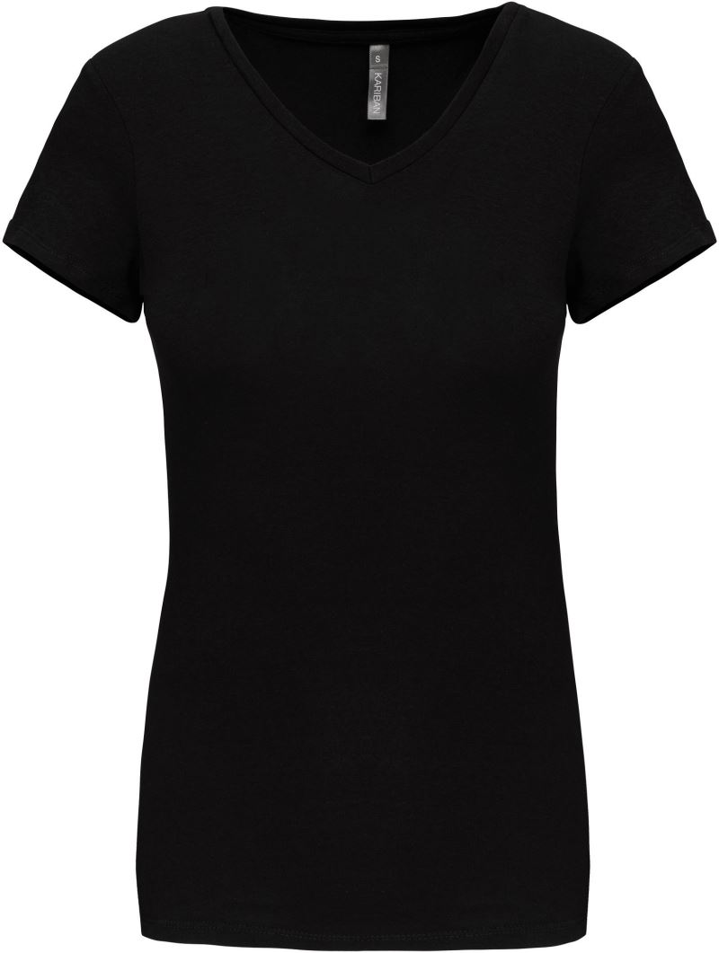 Damen V-Ausschnitt Stretch T-Shirt Kariban | K 3015