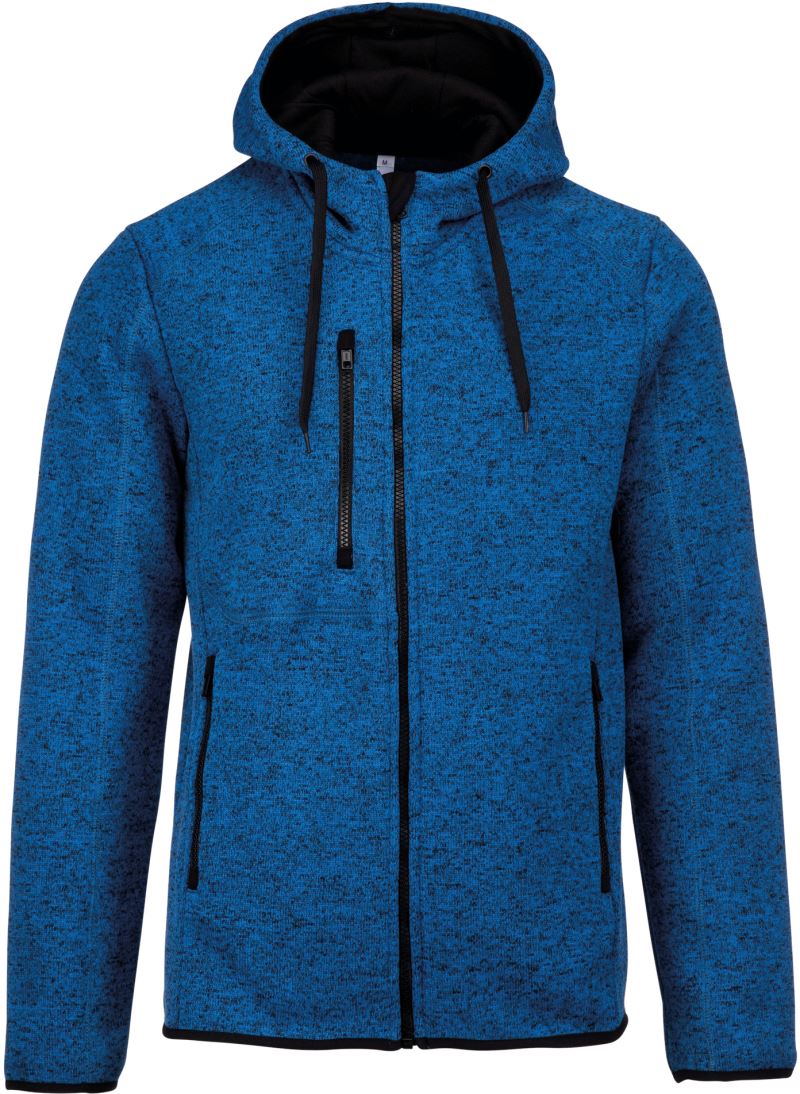 Herren Melange Kapuzen Strickfleece Jacke Kariban ProAct | PA 365
