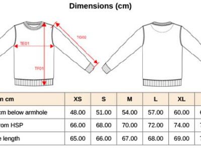 Umweltfreundlicher Sweater Kariban | K 4025 Grössentabelle Umweltfreundlicher Sweater Kariban | K 4025 Grössentabelle