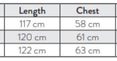 Bio Bademantel The One | Organic Bathrobe Grössentabelle