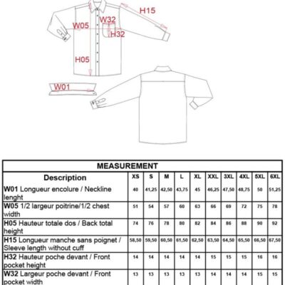 Popeline Hemd "Jofrey" langarm Kariban | K 545 Grössentabelle