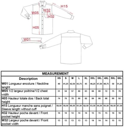 Popeline Hemd "Jofrey" langarm Kariban | K 545 Grössentabelle