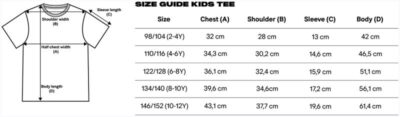 Kinder T-Shirt True Blanks | Kids Tee Grössentabelle Kinder T-Shirt True Blanks | Kids Tee Grössentabelle