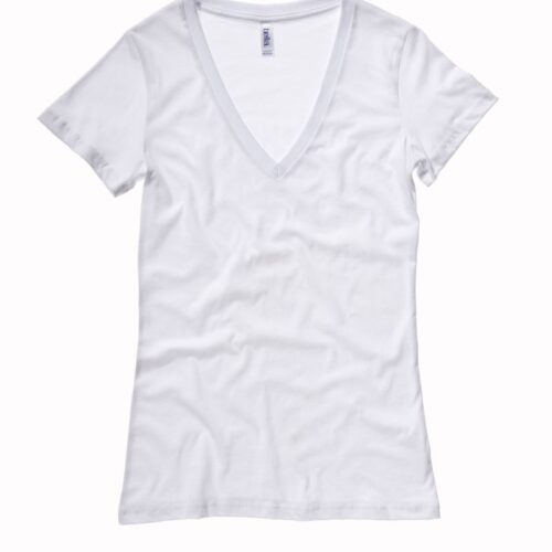 Damen Jersey Deep V-Ausschnitt T-Shirt Bella + Canvas | 6035