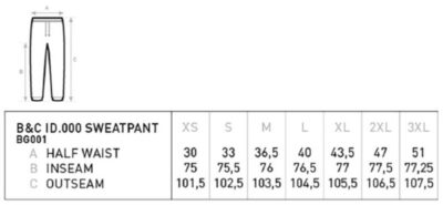 F57494A9-5436-426F-8D7D-F8CCE71CB04B Unisex Sweathose B&C | ID.000 Sweatpant 80/20