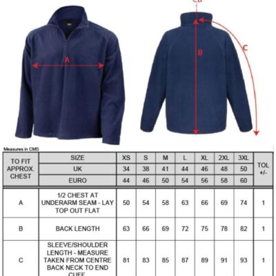 Core Microfleece Result Core | R 112X Grössentabelle