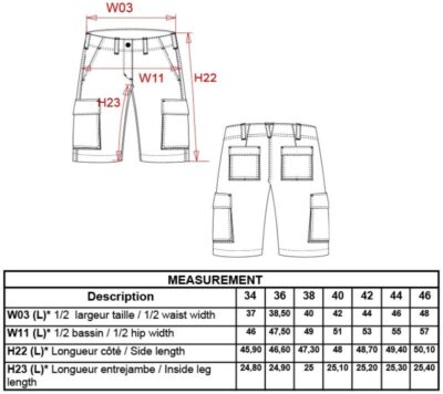 Damen Bermuda Kariban | K 756 Grössentabelle Damen Bermuda Kariban | K 756 Grössentabelle