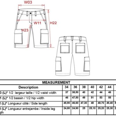 Damen Bermuda Kariban | K 756 Grössentabelle Damen Bermuda Kariban | K 756 Grössentabelle