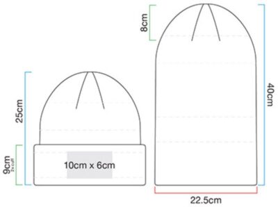 Strickmütze "Color Block" Beechfield | B 391R Grössentabelle