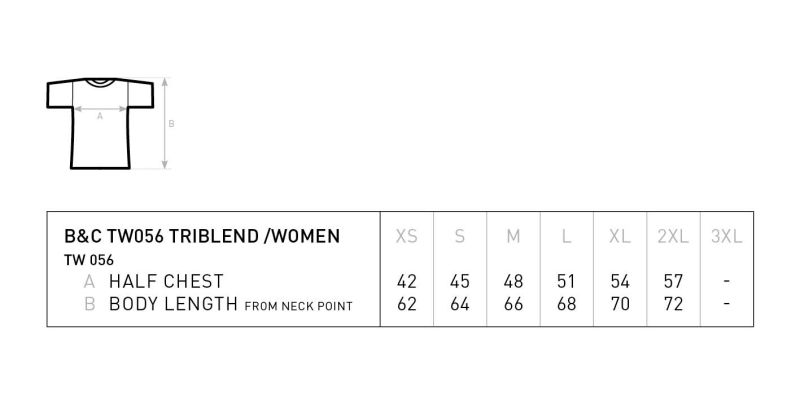 Damen T-Shirt B&C | Triblend /women Grössentabelle