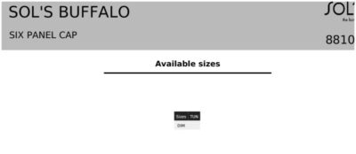 6 Panel Baseball Kappe SOL'S | Buffalo Grössentabelle 6 Panel Baseball Kappe SOL'S | Buffalo Grössentabelle
