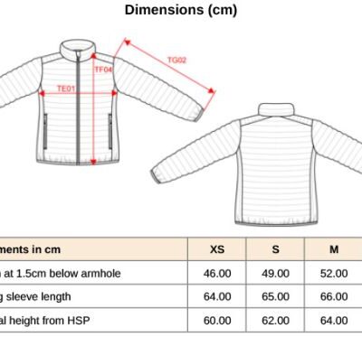 Leichte Damen Steppjacke Kariban | K 6121 Grössentabelle Leichte Damen Steppjacke Kariban | K 6121 Grössentabelle