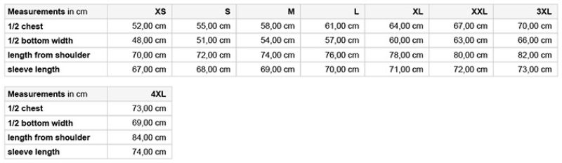 Workwear Übergangsjacke in Cordoptik - Color Daiber | JN 1870 Grössentabelle Workwear Übergangsjacke in Cordoptik - Color Daiber | JN 1870 Grössentabelle