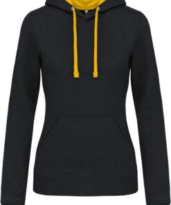 Damen Kontrast Kapuzen Sweater Kariban | K 465