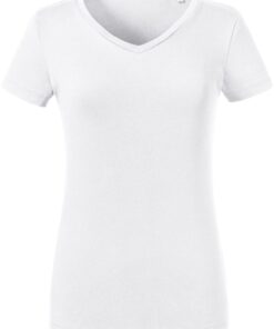 Damen Bio V-Ausschnitt T-Shirt Russell Athletic | 103F