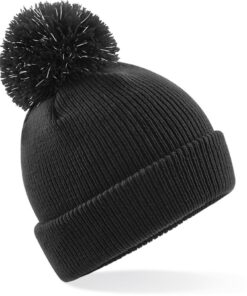 Kinder Strickmütze mit Pompon "Reflective" Beechfield | B 406B