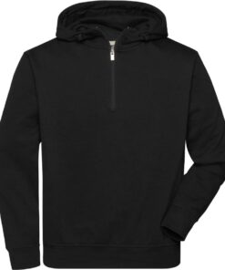 Bio Workwear Kapuzen Sweater mit "1/4" Zip Daiber | JN 839