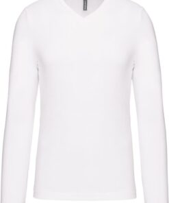 Herren V-Ausschnitt T-Shirt langarm Kariban | K 358