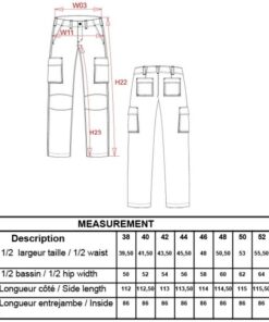 Herren Hose Kariban | K 745 Grössentabelle