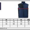 Workwear Softshell Weste ProJob | 3702 Softshellvest Grössentabelle