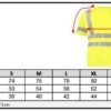 Sicherheits T-Shirt ProJob | 6030 T-Shirt Grössentabelle