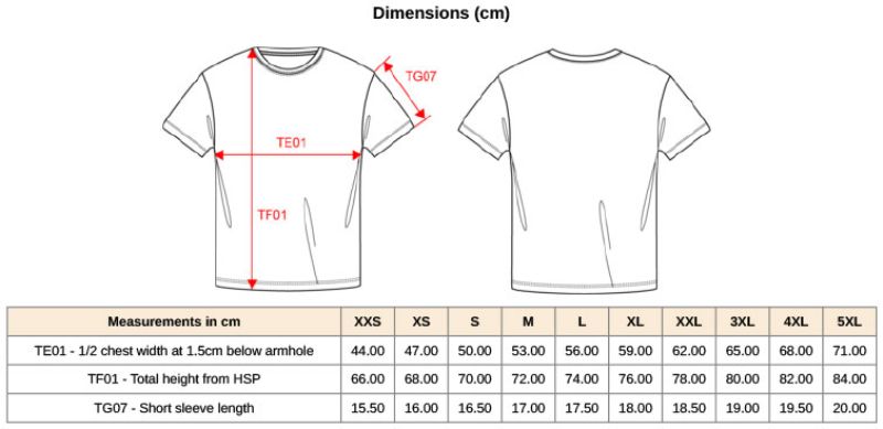 Bio IC T-Shirt Kariban | K 3032IC Grössentabelle