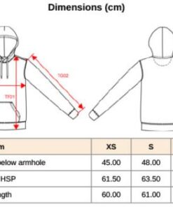 Umweltfreundlicher Damen Kapuzen Sweater Kariban | K 4028 Grössentabelle