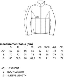 Herren Double Fleece Jacke Promodoro | 7971 Grössentabelle