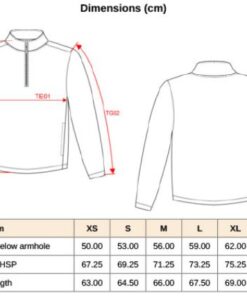 Microfleece Pullover mit 1/4 Zip "Enzo" Kariban | K 912 Grössentabelle
