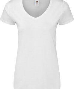 Damen V-Ausschnitt T-Shirt F.O.L. | Lady-Fit Iconic 150 V-Neck T
