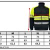 Sicherheits Sweatjacke ProJob | 6120 Sweatshirt HV Grössentabelle