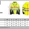 3-Lagen Sicherheits Softshell Jacke ProJob | 6420 Padded Softshell Grössentabelle