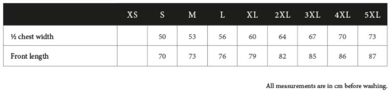 T-Shirt "SOF TEE®" Tee Jays | TJ 8000 Grössentabelle