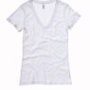 Damen Jersey Deep V-Ausschnitt T-Shirt Bella + Canvas | 6035
