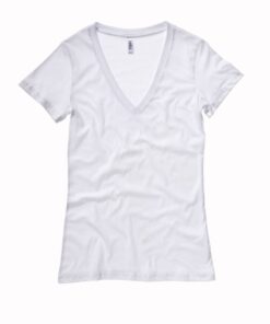 Damen Jersey Deep V-Ausschnitt T-Shirt Bella + Canvas | 6035