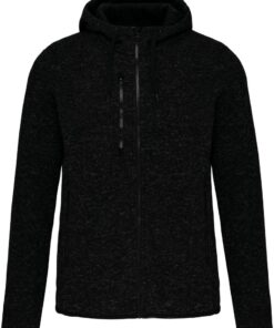 Herren Melange Kapuzen Strickfleece Jacke Kariban ProAct | PA 365